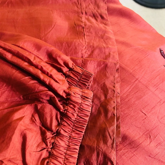 Elegant Orange and Purple Embroidered Dress wrapped in sophistication - Picture 9 of 10